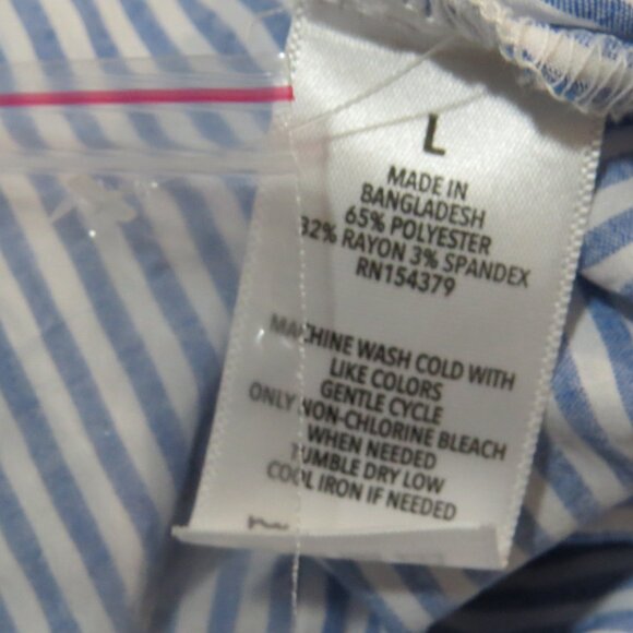 NEW Aeropostale Striped Button Front Shirt Top SIZE Large Blue - Picture 10 of 12